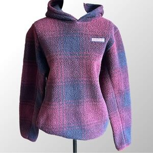 Vineyard Vines Fleece Hoodie Boy's XL Purple Plaid Sherpa Pullover 30001038